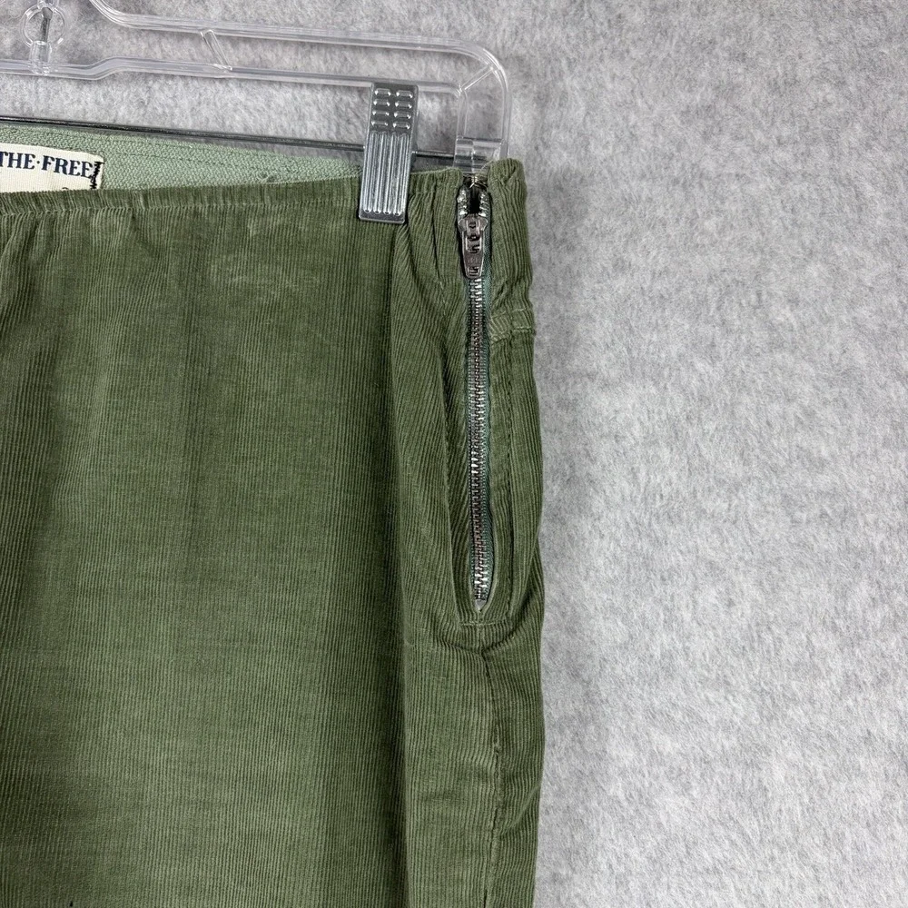 We The Free People Pants Women's 28 Green‎ Pinwale Corduroy Bootcut Pull On Boho